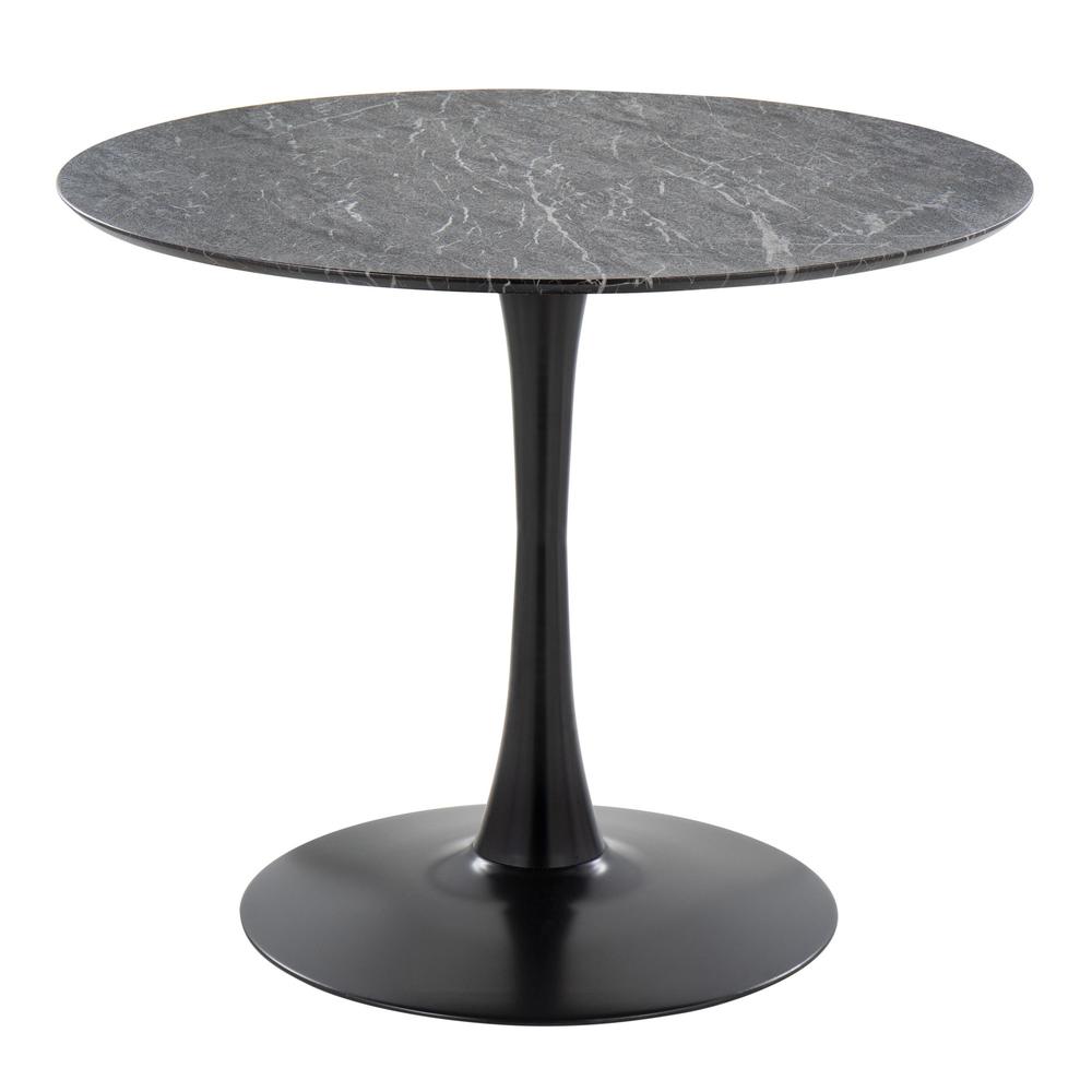 Black Metal, Black Marble Veneer Pebble Mod Table