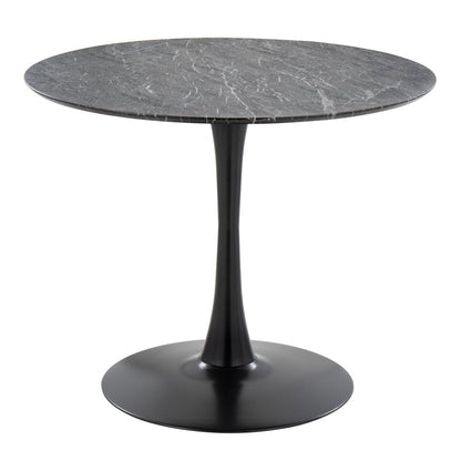 Black Metal, Black Marble Veneer Pebble Mod Table