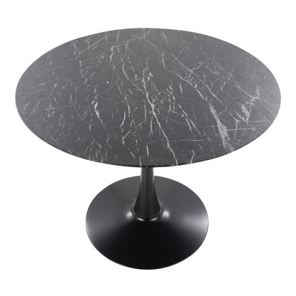 Black Metal, Black Marble Veneer Pebble Mod Table