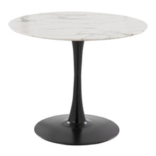 Black Metal, White Marble Veneer Pebble Mod Table