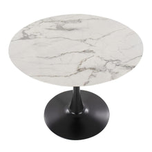 Black Metal, White Marble Veneer Pebble Mod Table