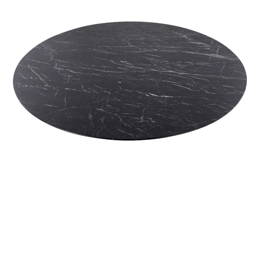 White Metal, Black Marble Veneer Pebble Mod Table