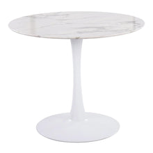 White Metal, White Marble Veneer Pebble Mod Table