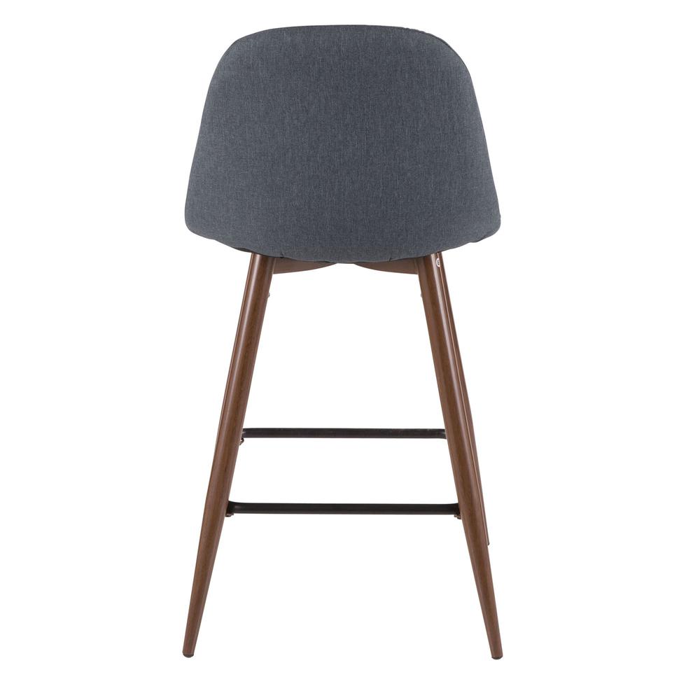 Walnut, Blue Pebble Counter Stool - Set of 2