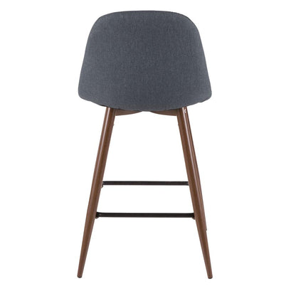Walnut, Blue Pebble Counter Stool - Set of 2