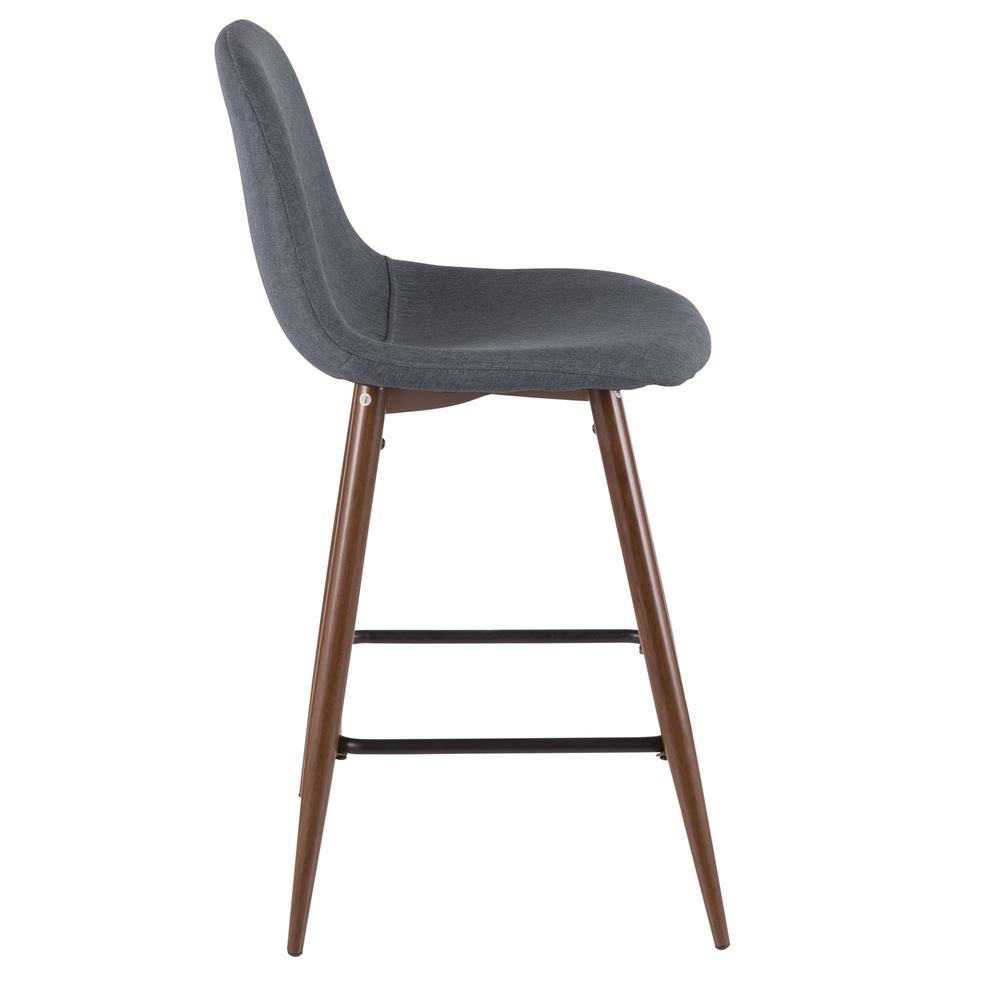 Walnut, Blue Pebble Counter Stool - Set of 2