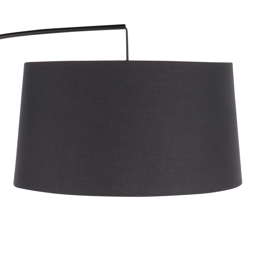 Robyn Mid-Century Modern Floor Lamp in Walnut Wood and Black Shade