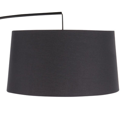Robyn Mid-Century Modern Floor Lamp in Walnut Wood and Black Shade