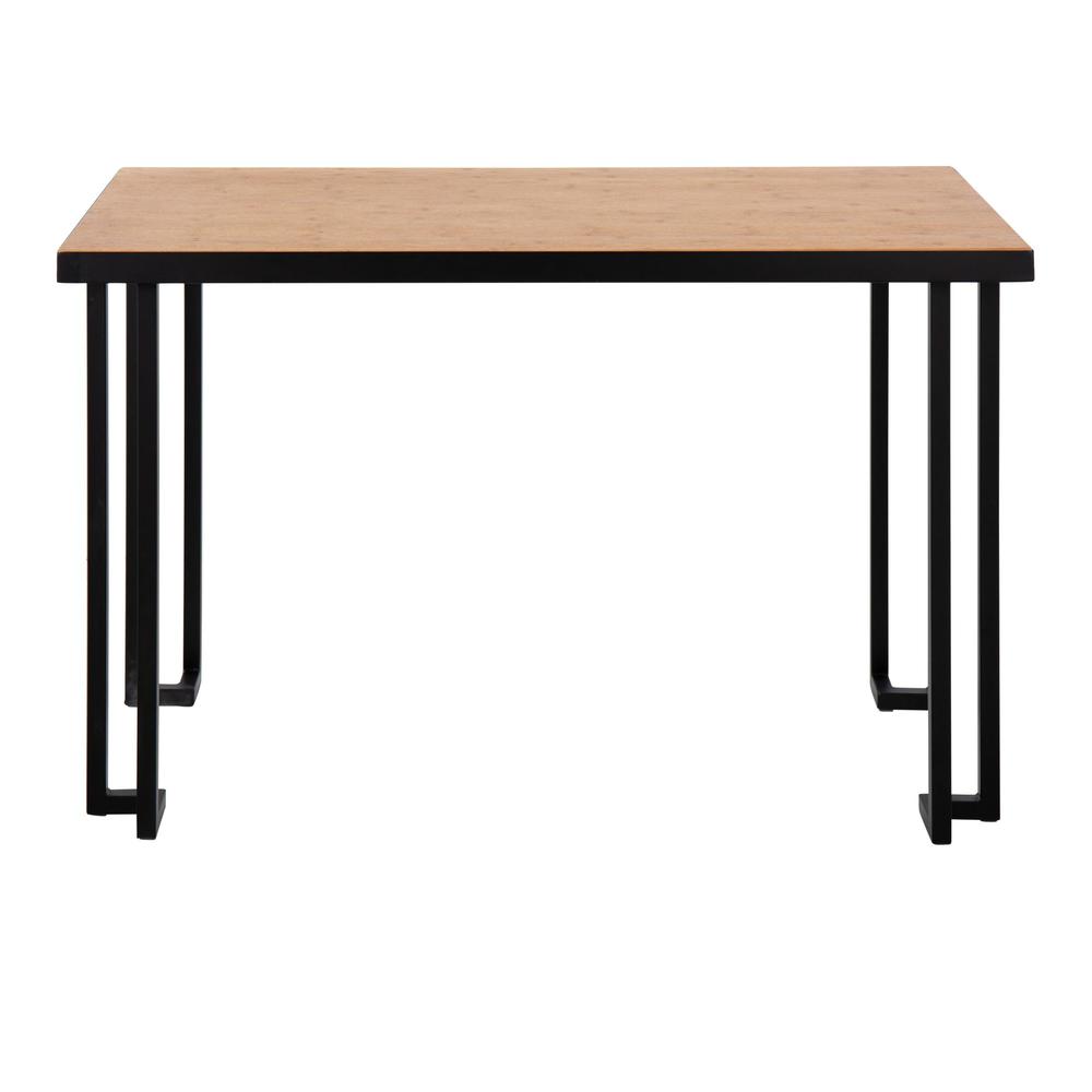 Black Steel, Natural Wood Roman Desk