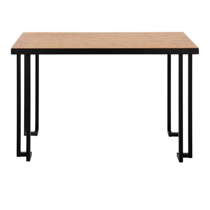 Black Steel, Natural Wood Roman Desk