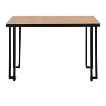 Black Steel, Natural Wood Roman Desk