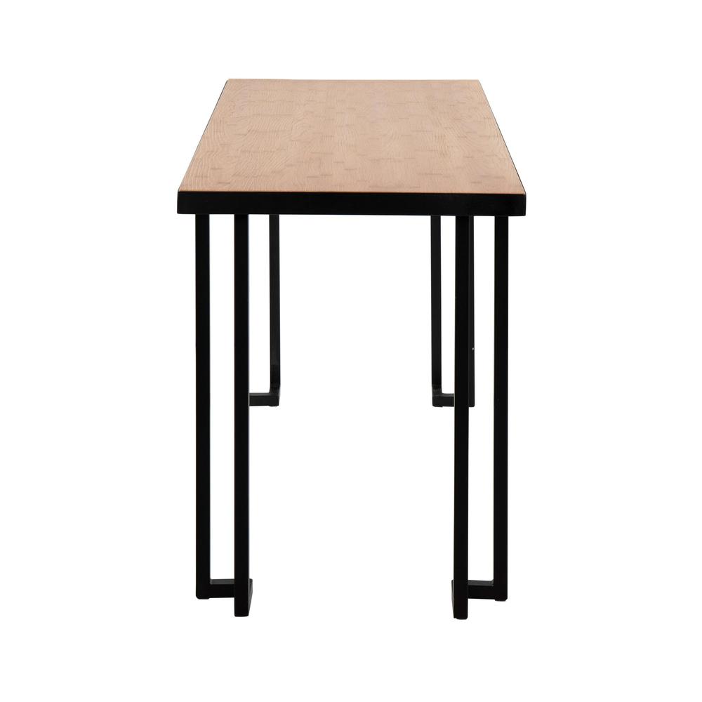 Black Steel, Natural Wood Roman Desk