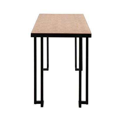 Black Steel, Natural Wood Roman Desk