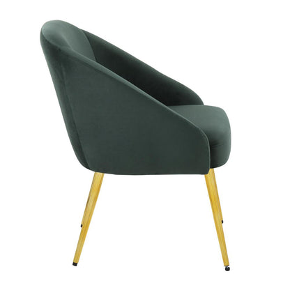 Gold Metal, Green Velvet Shiraz Chair