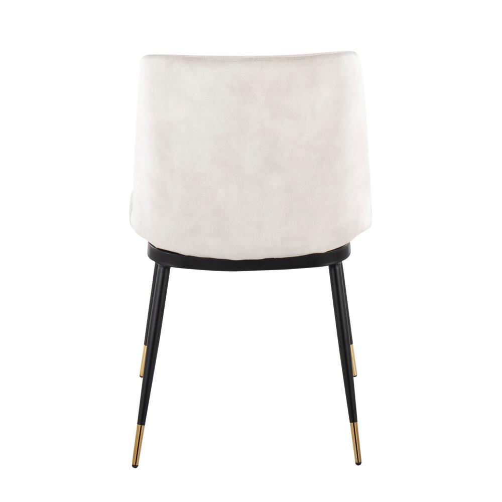 Black Metal, Gold Metal, Beige Velvet Wanda Chair - Set of 2