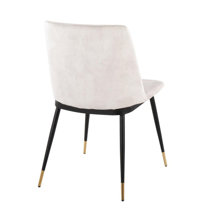 Black Metal, Gold Metal, Beige Velvet Wanda Chair - Set of 2
