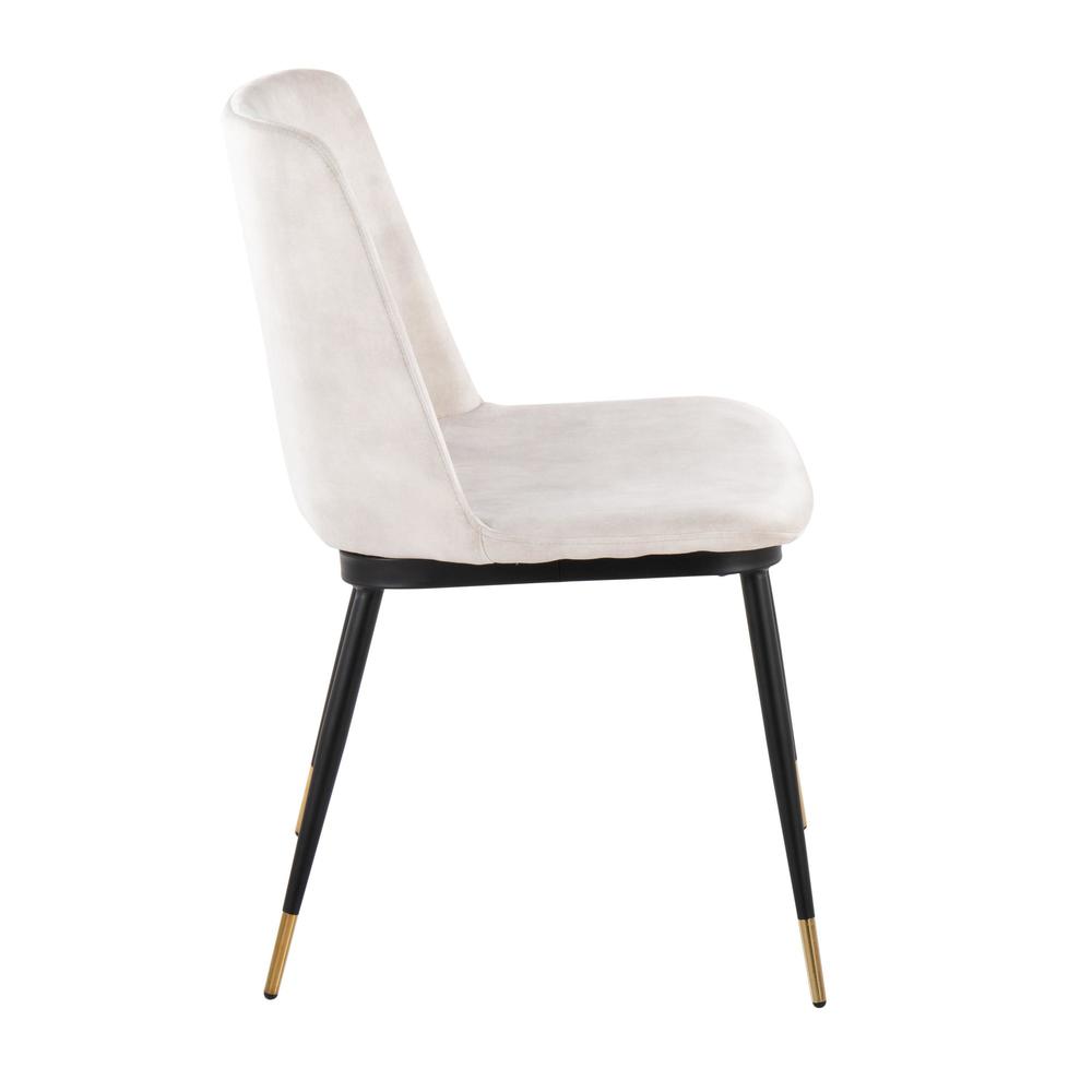 Black Metal, Gold Metal, Beige Velvet Wanda Chair - Set of 2