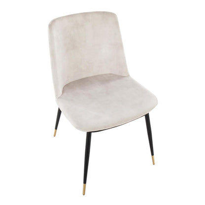 Black Metal, Gold Metal, Beige Velvet Wanda Chair - Set of 2