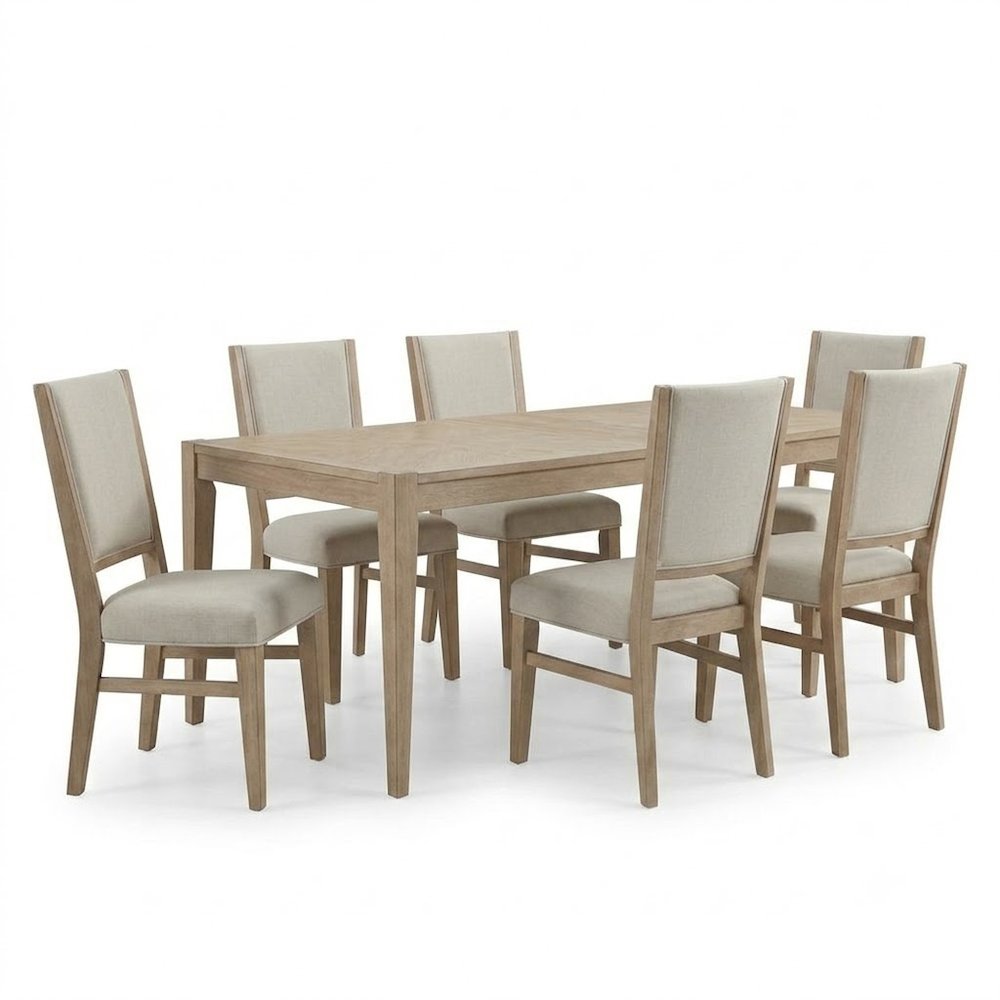 Brentwood 7 Piece Rectangular Table Set - Sandstone