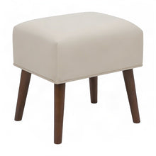 Birch Veneer Vanity Set with Flip-Top Mirror and Upholstered Stool, Brown