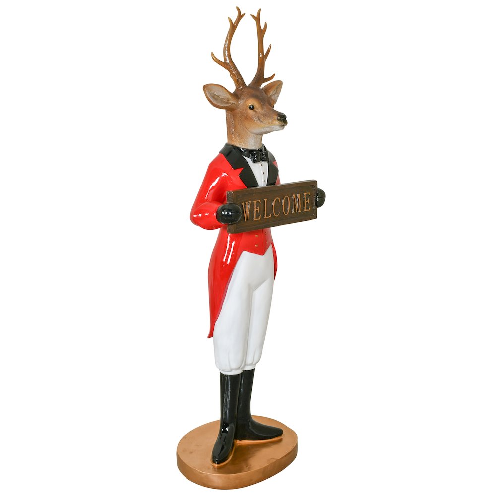 Deer Welcome Sign Statue