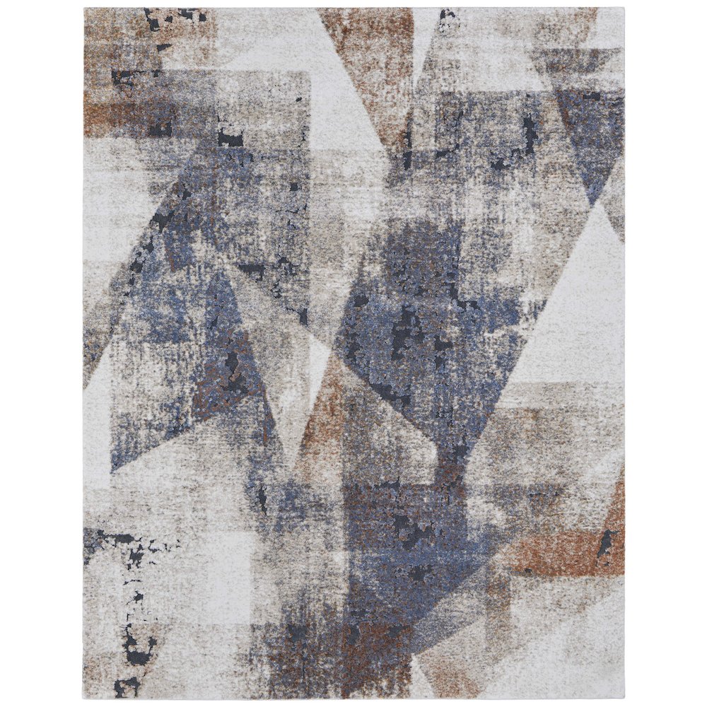 Gilmore Modern Color Block, Blue/Ivory/Taupe, 10' x 14' Area Rug