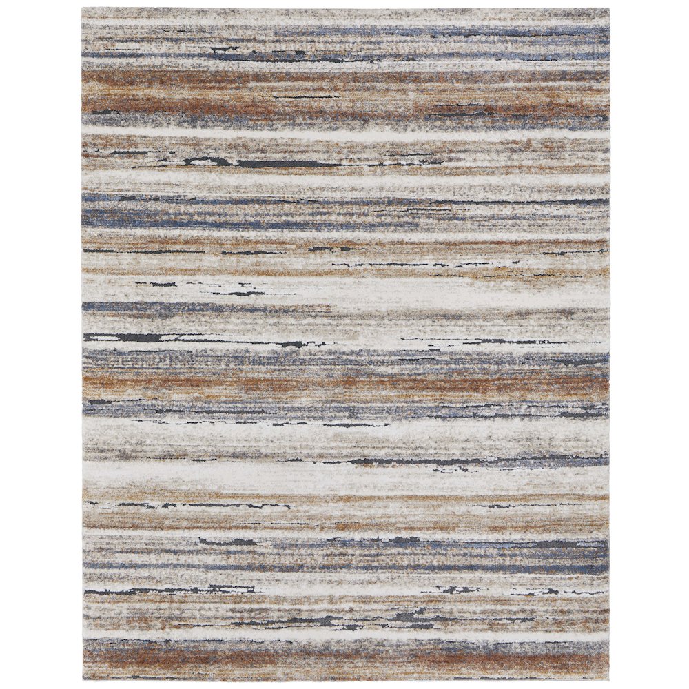 Gilmore Modern Stripes, Ivory/Orange/Gray, 10' x 14' Area Rug