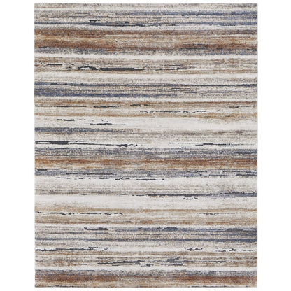 Gilmore Modern Stripes, Ivory/Orange/Gray, 10' x 14' Area Rug