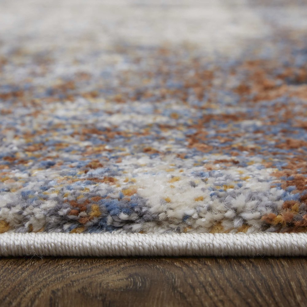 Gilmore Modern Color Block, Blue/Ivory/Taupe, 10' x 14' Area Rug