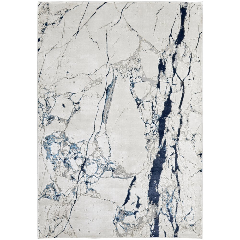Indio Modern Abstract, Ivory/Blue/Black, 8' x 10' Area Rug