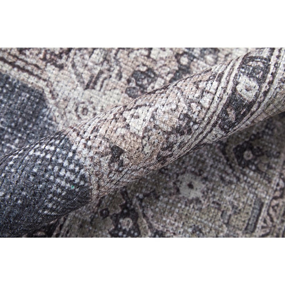 Percy Transitional Medallion, Gray/Ivory/Taupe, 5'-3" x 7'-6" Area Rug