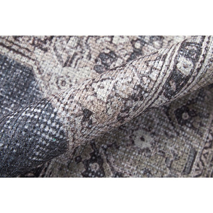 Percy Transitional Medallion, Gray/Ivory/Taupe, 5'-3" x 7'-6" Area Rug
