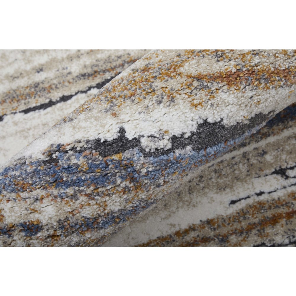 Gilmore Modern Stripes, Ivory/Orange/Gray, 10' x 14' Area Rug