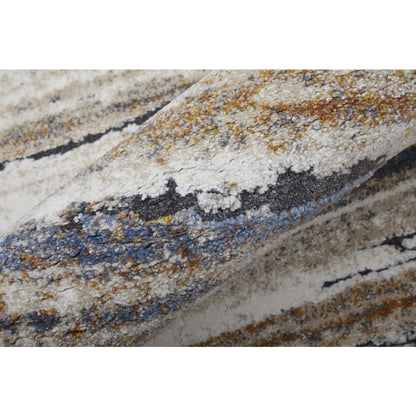 Gilmore Modern Stripes, Ivory/Orange/Gray, 10' x 14' Area Rug