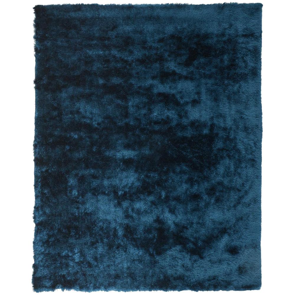 Indochine Plush Shag with Metallic Sheen, Deep Teal Blue, 3ft-6in x 5ft-6in, 4944550FTEL000C50