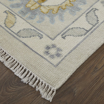 Karina Transitional Floral & Botanical, Ivory/Gold/Green, 2' x 3' Accent Rug