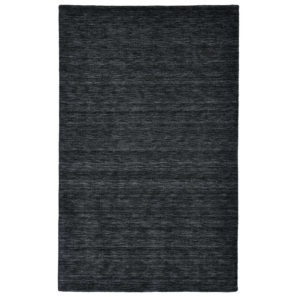 Luna Hand Woven Marled Wool Rug, Black/Dark Gray, 3ft-6in x 5ft-6in Accent Rug, 5798049FBLK000C50