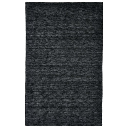 Luna Hand Woven Marled Wool Rug, Black/Dark Gray, 3ft-6in x 5ft-6in Accent Rug, 5798049FBLK000C50