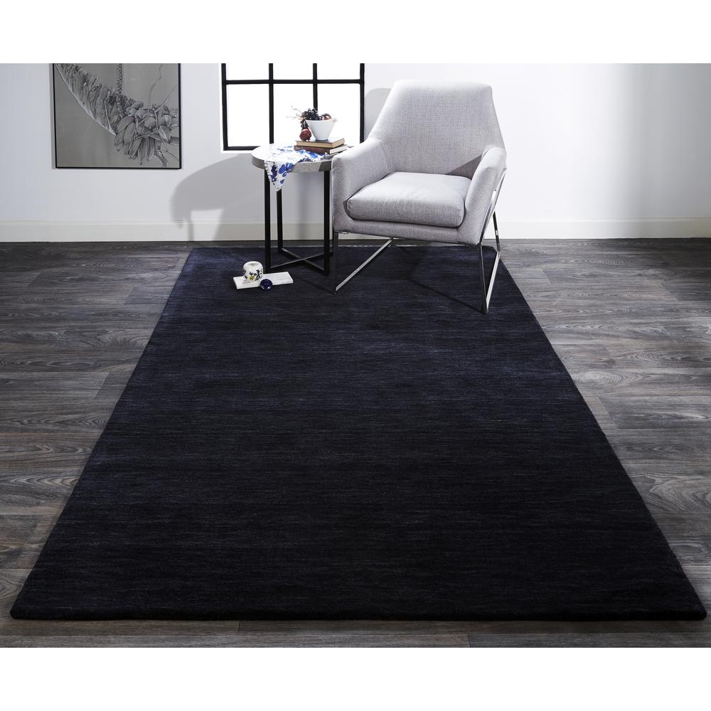Luna Hand Woven Marled Wool Rug, Black/Dark Gray, 3ft-6in x 5ft-6in Accent Rug, 5798049FBLK000C50