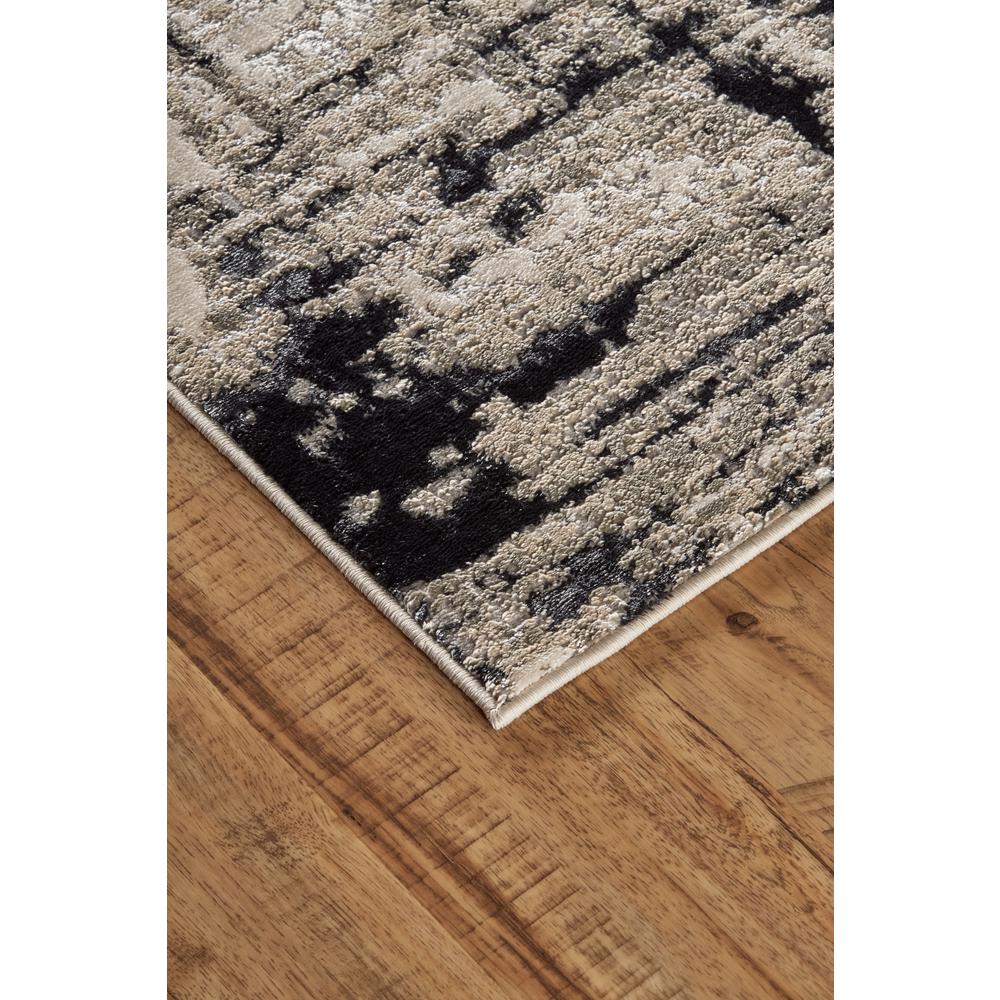 Micah Modern Abstract Rug, Ivory Bone/Black, 1ft - 8in x 2ft - 10in Accent Rug, 6943339FBLK000P18