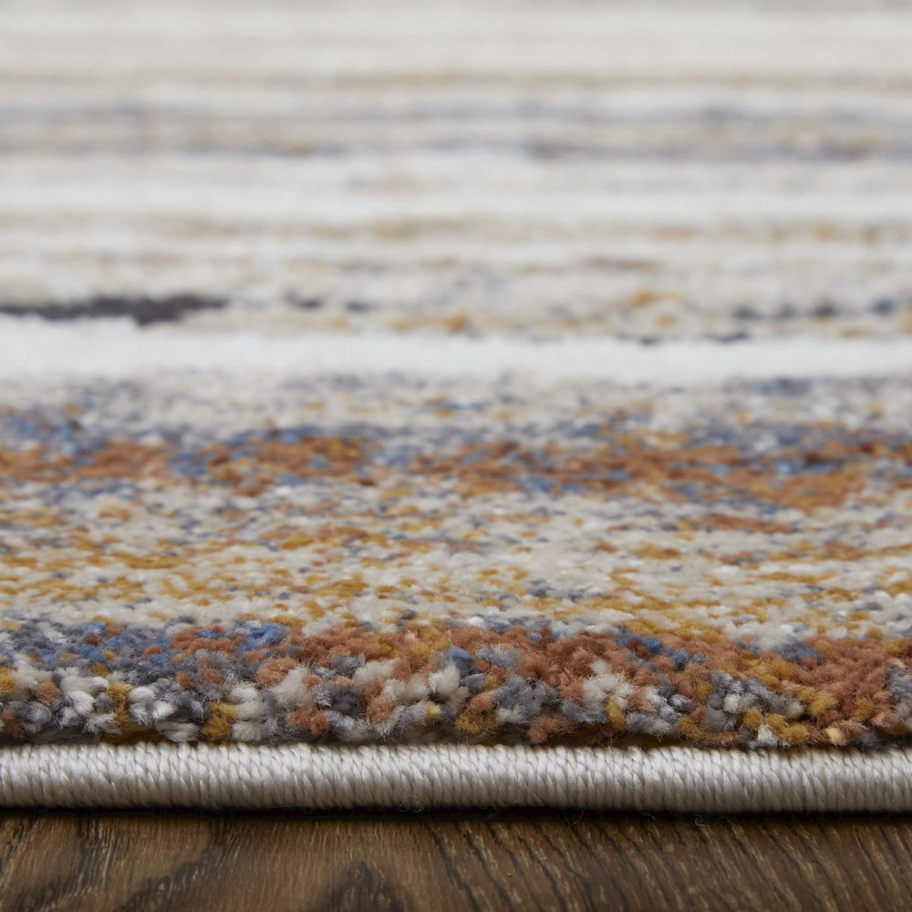 Gilmore Modern Stripes, Ivory/Orange/Gray, 10' x 14' Area Rug