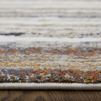 Gilmore Modern Stripes, Ivory/Orange/Gray, 10' x 14' Area Rug
