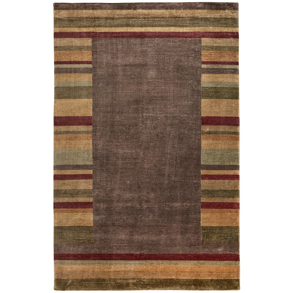 Keystone Modern Stripes, Brown/Green/Red, 7'-9" x 9'-9" Area Rug