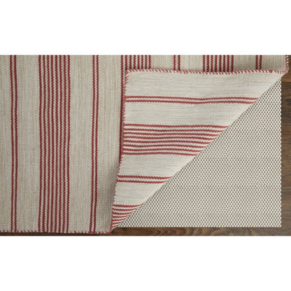 Duprine Transitional Stripes, Red/Ivory, 4' x 6' Accent Rug