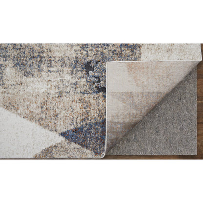 Gilmore Modern Color Block, Blue/Ivory/Taupe, 10' x 14' Area Rug