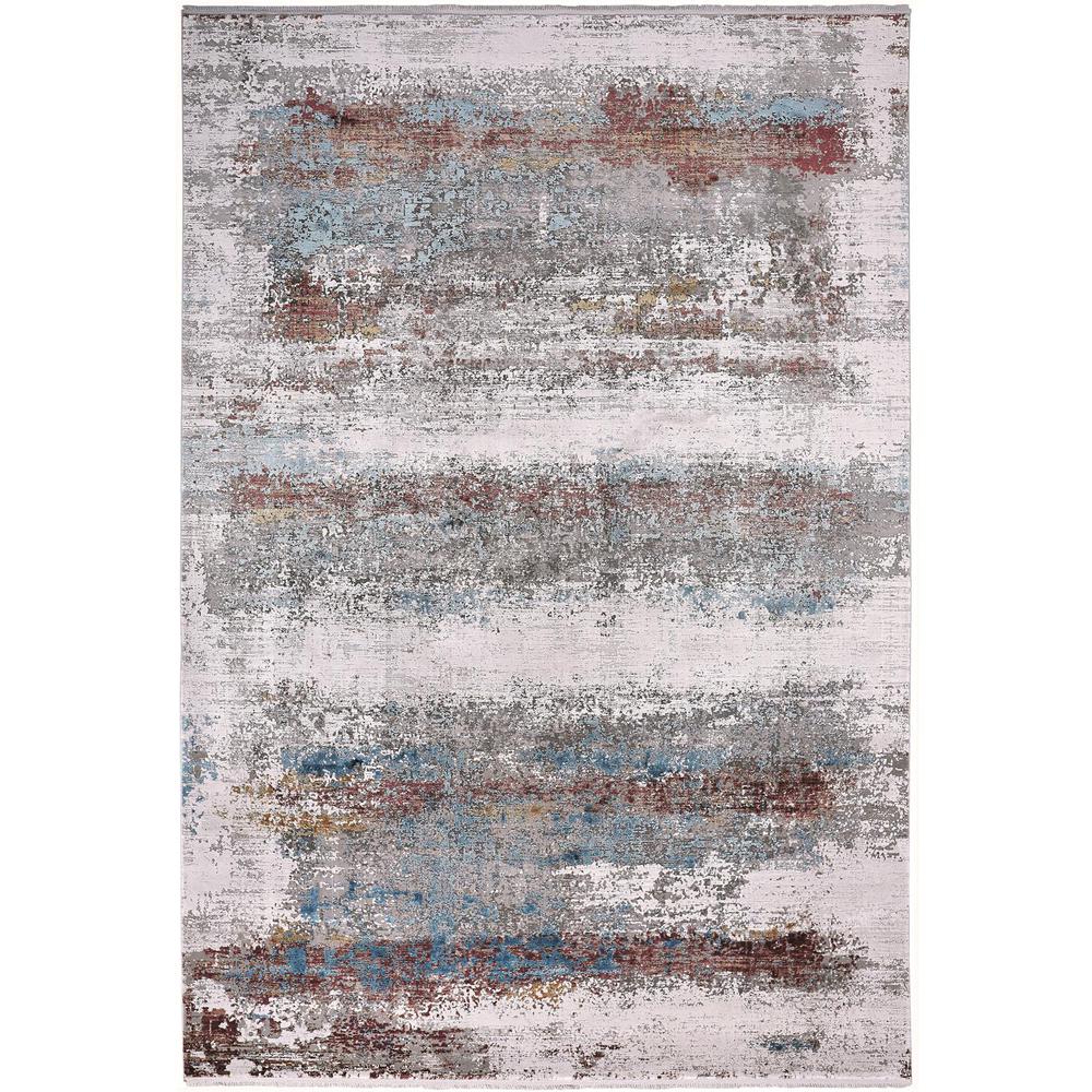 Cadiz Gradient Luster Rug, Gray/Deep Red/Blue, 2ft-2in x 3ft-2in Accent Rug, 8663902FMLT000P22