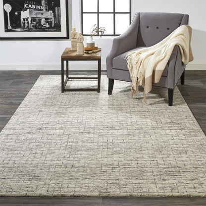 Belfort Modern Crosshatch Rug, Ivory Sand/Charcoal Gray, 5ft x 8ft Area Rug, 8698667FIVY000E10