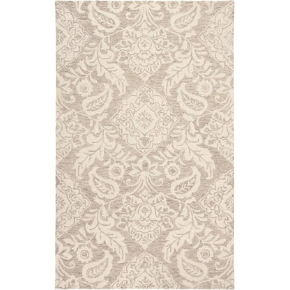 Belfort Modern Floral Paisley Rug, Latte Tan/Ivory, 5ft x 8ft Area Rug, 8698776FTPEIVYE10