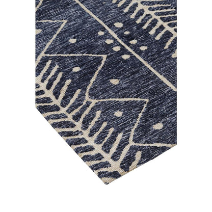 Colton Modern Mid-century Tribal Rug, Denim Blue, 3ft-6in x 5ft-6in Accent Rug, 8748318FDNM000C50