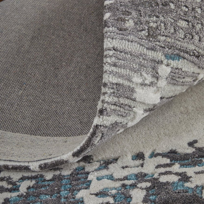 Zarah Modern Abstract, Ivory/Gray/Blue, 3'-6" x 5'-6" Accent Rug